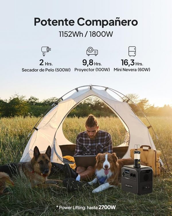 Bluetti AC180, generador eléctrico solar, energía limpia