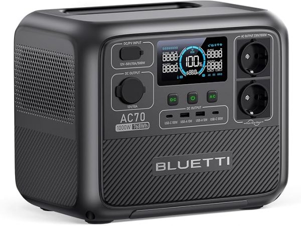 Bluetti AC70 generador solar, energía limpia