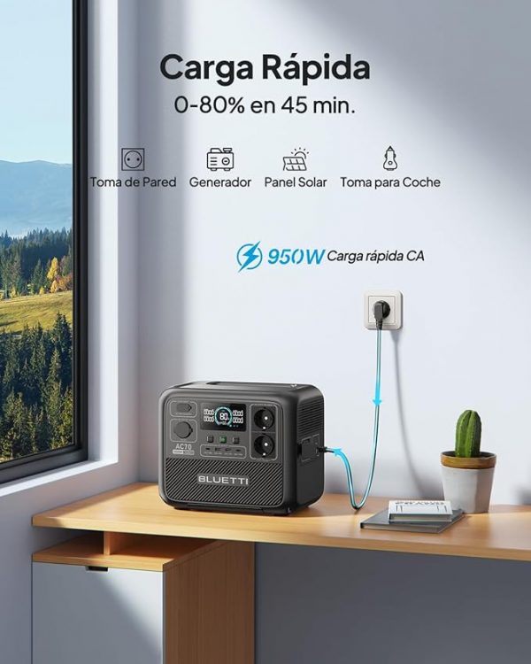 Bluetti AC70 generador solar, energía limpia