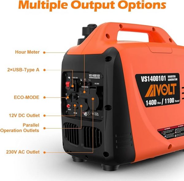 Aivolt 1400W: grupo electrógeno portátil, inverter y silencioso.