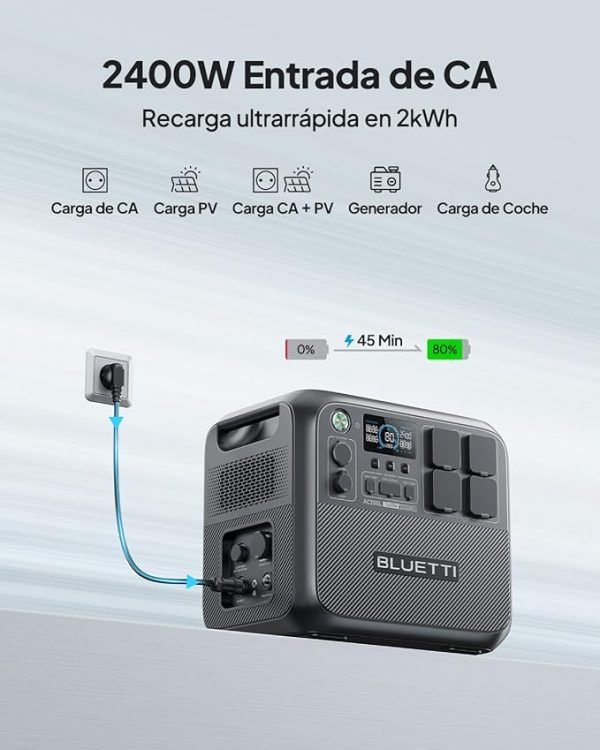 Grupo electrógeno solar Bluetti AC200L, alta potencia profesional