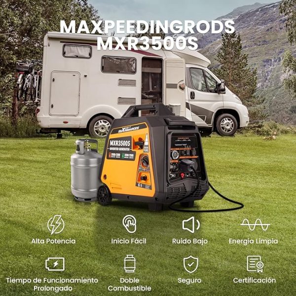 maXpeedingrods 3500W, generador con sistema de combustible dual