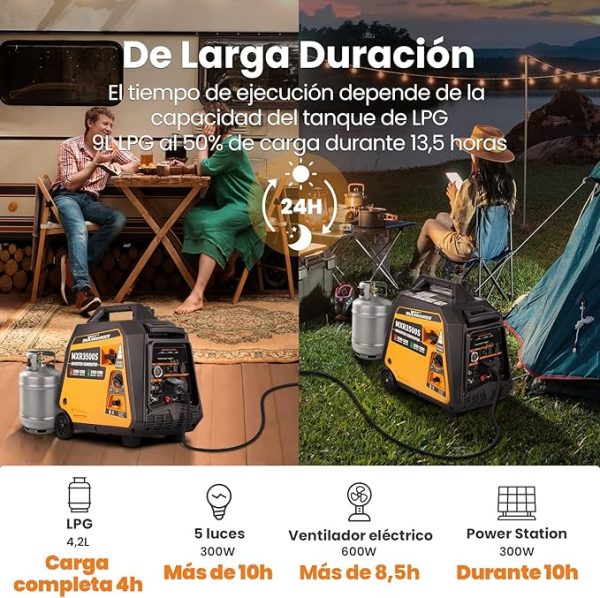 maXpeedingrods 3500W, generador con sistema de combustible dual