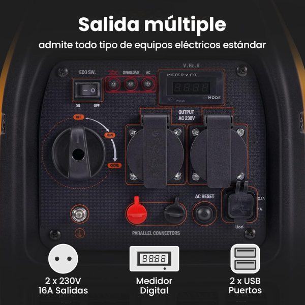 Grupo electrógeno maXpeedingrods 2300W, portátil y silencioso